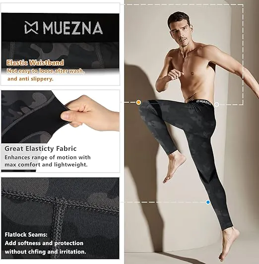 Muezna Men's Thermal Top and Bottom Set Underwear Long Johns Base Layer with Soft Fleece Lined - Image 3