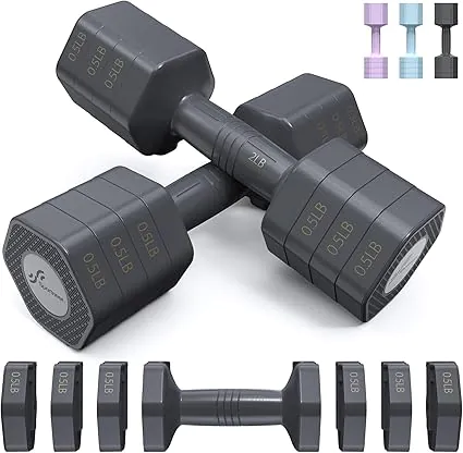 Adjustable Dumbbells Hand Weights Set: Sportneer 4 In 1 Weight Each 2lb 3lb 4lb 5lb Free Weights Dumbbells Set for Women Fast Adjust Dumbbell Set for Men Home Gym Workout Strength Training Exercise - Image 3