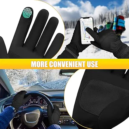 ihuan Winter Waterproof Ski Gloves Men Women, Snow Warm Cycling Gloves Cold Weather, Driving Biking Running - Image 3